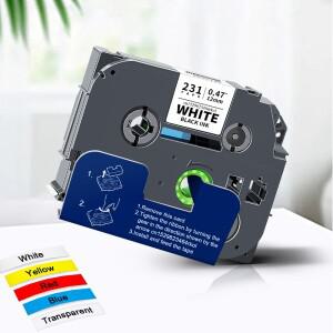 브라더 P-터치 라벨 프린터 PTH110 용 라미네이트 테이프 호환 가능 6mm 12mm tze231