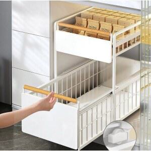 싱크대슬라이딩서랍 선반 하부장 소형 접시 조미료 유리 레일 주방 다용도 트레이