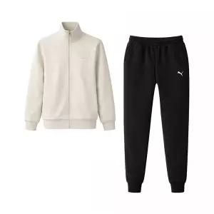 푸마 PUMA 클래식 폴리스 기모 스웨트 트랙수트 남성 트레이닝 세트 운동복 런닝복 크림 블랙 688176-87