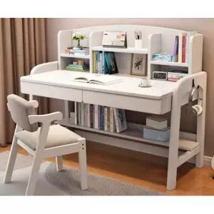 학생 책상 서재 컴퓨터 책장 공부방 학생책상 컴퓨터책상 화이트 80x60x118cm