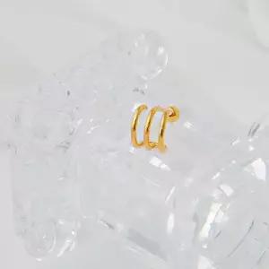 피어싱 14K GOLD PIN 로즈골드 쓰리링 2종 택1 링