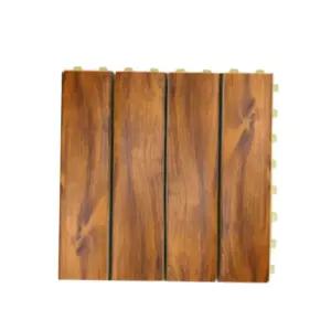 발코니 조립 발판단풍나무색 데크타일 1set 전실 배수 홈데코 물청소가능