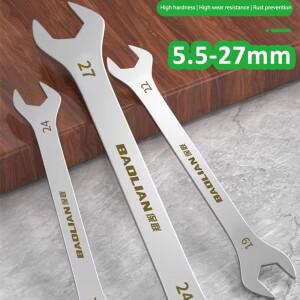 3mm 초박형 렌치 대형 오픈 엔드 범용 스패너 이중 목적 5.5-27MM 스테인레스 스틸 수리 도구