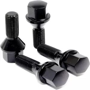 애프터마켓 커스텀 휠 원뿔형 시트 2.16인치 28mm 생크 17mm 헥스용 베리텍 14x1.5mm 블랙 러그 볼트 20개