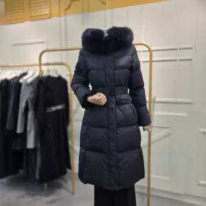 시그니처 페미닌 벨티드 구스 롱 다운점퍼 ER4TD301BK CA1147904