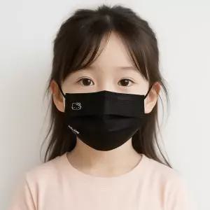 [PWX]소형 헬로키티 마스크 블랙 (100매)