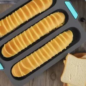 실리콘 바게트팬 3구 빵 만들기 틀 타공팬 바게뜨 롤 제빵용 몰드
