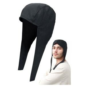 PROCOS 중세 코이프 캡 리넨 모자 보닛과 이어 플랩 빅토리아 남성 코스튬 코스프레 액세서리