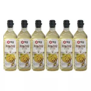 CJ제일제당 백설 카놀라유 900ml 6개 / 써클