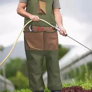 앞치마 바지 원예용 다용도 주머니 작업용 앞치마 어깨 보호 정원 작업복 튼튼한 보호복 농작업 목공 여자