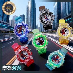 스파이더맨 시계 야광 플라스틱 만화 남자아이 쿼츠