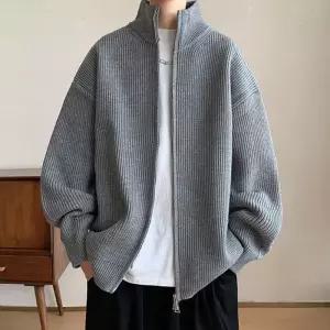 [라일리의류] Rly 남성 하이넥 니트집업 투웨이 집업 가디건 훈남룩