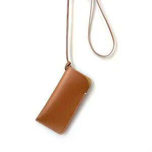 벨트 클립이 달린 K 안경 케이스 가죽 솔리드 파우치 여성용 에스테틱 소프트 휴대용 목걸이