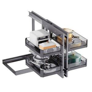 매직스윙 하부장 그레이실버 다용도 코너 회전 좌측 싱크대코너장 스윙 캐비넷 실버 수납장