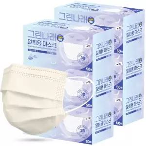 미라클하우스 국내생산 MB필터 아이보리 컬러 일회용마스크 300매 비말차단 덴탈마스크 718411
