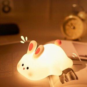 귀여운 토끼 충전식 실리콘 센서 rabbit 램프 눌러도 얼굴 패치 되고 버전 터치 Big face