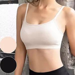 여성 노와이어 탑 데일리 심리스 편안한 여성 스포츠브라 탑 이너웨어 슬리브리스 필라테스 요가
