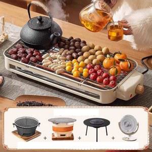 멀티전기그릴 캠핑용 고기불판 미니화로 가정용 미니전기화로 휴대용 꼬치 화로 1인 없는