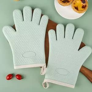 오븐 실리콘 장갑 열차단 내열 뜨거운 주방 실리콘 장갑 레인지 미끄럼 손가락 용품 조리 방지 고온 보호