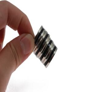 마술카드 블랙 서클 Pk 링  자기매직 트릭 동전 손가락 장식 18/19/20/21mm 특수 효과 소품