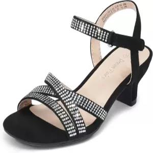 드림 페어 여자 샌들 로우 힐 드레스 오픈 토 리틀 키드/빅 키드 플라워 웨딩 파티