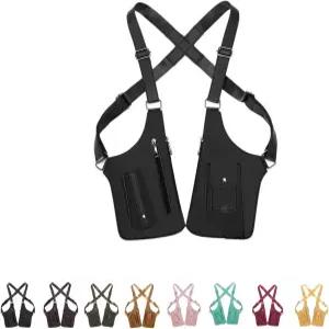 앱트만 더블 숄더 겨드랑이 가방 숄더백 남성용 홀스터백 PU 가죽 스트랩 지갑 방수