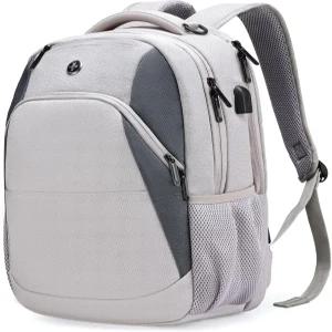 스위스 디지털 디자인 비즈니스 노트북 백팩 남녀용 USB 충전 포트가 있는 대학용 16인치 모브 그레이