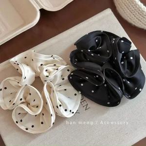 [사랑스러운 무드] 새틴 땡땡이 곱창밴드 헤어핀 여신머리