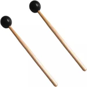 LannuMet 2개 실로폰 망치 텅 드럼용 7.3인치 드럼 타악기 벨 스틱 글로켄스필 우드 핸들 고무 헤드