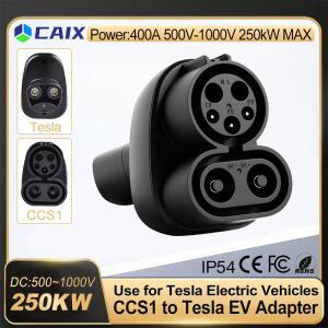 CAIXI 400A CCS1 테슬라 EV 충전기 어댑터 500V DC 250kw 모델 3 Y S X 호환 고속 포함