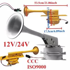 에어혼 화물차 크락션 120DB 510HZ 12V 24V 전기 스피커 기차 트럭 선박 지하철 시끄러운 설치 내구성