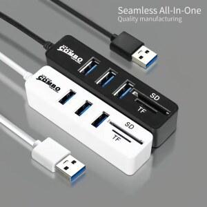 TF/SD 카드 리더기가있는 5in1 USB 2.0 허브 노트북 데스크탑 키보드 마우스 프린터 컴퓨터 액세서리 용 USB 5 포트 분배기 허브