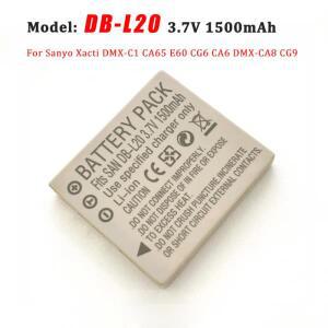 DB-L20 카메라 배터리 3.7V 1500mAh 충전식 리튬이온 산요 Xacti DMX-C1 CA65 E60 CG6 C40용