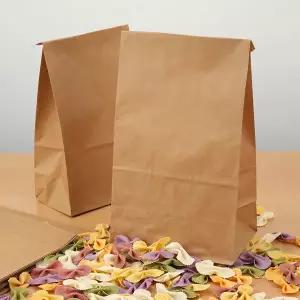 25/50개입 갈색 크라프트 종이 봉투 내구성 강한 식품용 선물 포장 파티 음식 베이커리 사탕 테이크아웃 포