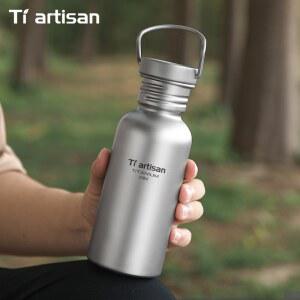 티타늄 스포츠 병 야외 캠핑 사이클링 물병 초경량 휴대용 Drinkware 430ml 600ml 750ml