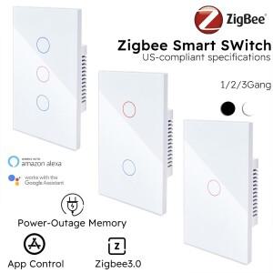 Zigbee 스마트 스위치 Alexa Google 음성 제어 중성선 없음 터치 전등 설치