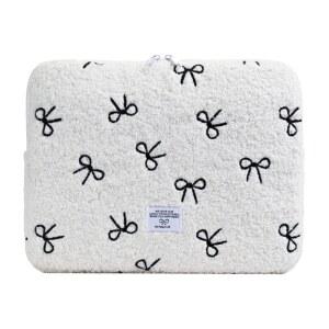 가벼운 노트북 가방 파우치 귀여운 슬리브 자수 푹신한 패딩 충격 방지 플러시 컴퓨터 보관