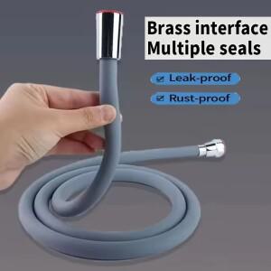 새로운 1.5/2/3M 실리콘 샤워 헤드 호스 유연한 안티 와인딩 파이프 고압 강력한 튜브 욕실 수도꼭지 액세