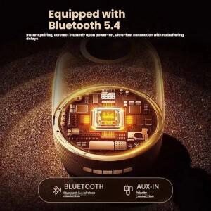 2025 LP90 크리스탈 프로 블루투스 스피커 - 하만급 베이스 4세대 TF 카드 슬롯 및 FM 라디오 포함