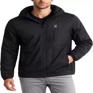 스파이더 남성용 바람막이 재킷 경량 단열 방수 액티브 집업 후드