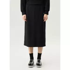 [르꼬끄](강남점)[이월][30% OFF] 여성 모달 더블텐션 루즈핏 미디 스커트 BLK / QQ122OSK12