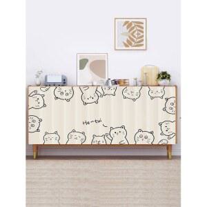 수납장 가리개 선반 수납장가리개 선반가리개 가림 수납장커튼 70x50cm 고양이