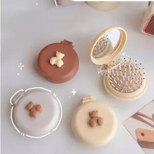 빗거울 선물용거울 여성용 원형손거울 머리빗거울 접이식 휴대용 화장 신상품 귀여운 추천템 브러쉬