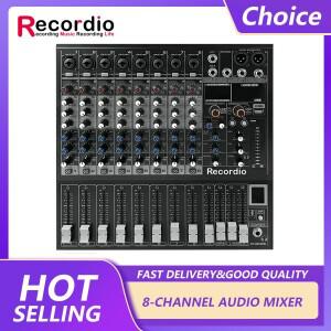 GAX-M8 Pro 8 채널 DJ 오디오 믹서  256 DSP 리버브 효과  BT 5.0 USB 노래방 PC 녹음 마이크용