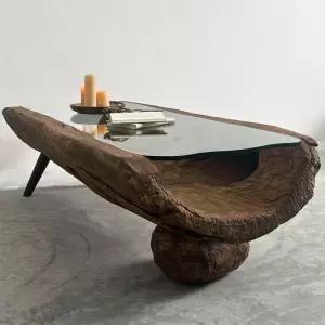 통나무테이블 거실대형테이블 원목 수입소파테이블