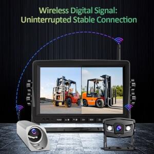 원피스 카드 VEKOOTO 디지털 무선 7인치 화면 모니터 전방 카메라 마그네틱 베이스 파워 뱅크 지게차용
