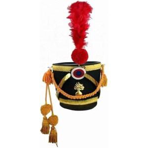 MJR, 프랑스 나폴레옹 샤코 헬멧 플룸, 황동 장교 에디션 골든 브레이드 SCA LARP / 코스프레 및 재연 갑옷 수출 - 크리스마스 선물