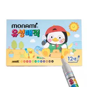 모나미 펭수 유성매직 12색 둥근닙 캐릭터 유성마카 매직 마카펜 
