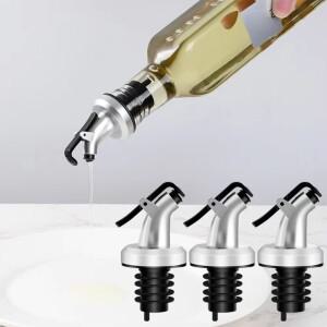 3개입 실버 스프레이 페인트 오일 병 마개 플라스틱 간장 식초 주입 노즐