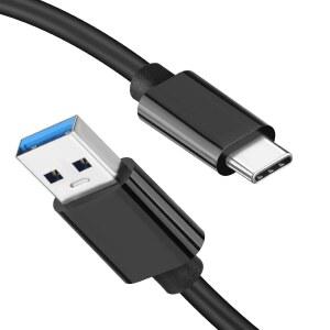 USB A에서 C 3.1 / 3.2 2세대 케이블 10Gbps 데이터 전송(6인치 0.5FT), 60W QC 3.0 고속 충전이 가능한 짧은 SSD 케이블, 삼성 T7용 예비 코드